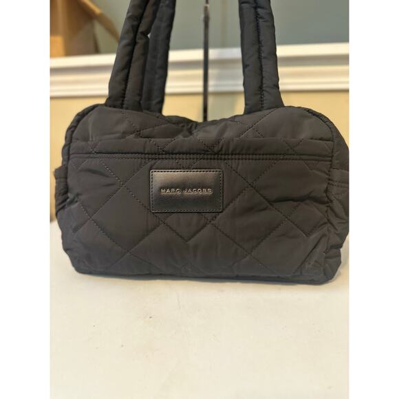 Marc Jacobs Bag Black Quilted Nylon Medium Weekender Duffle Travel Carryon - Picture 2 of 13